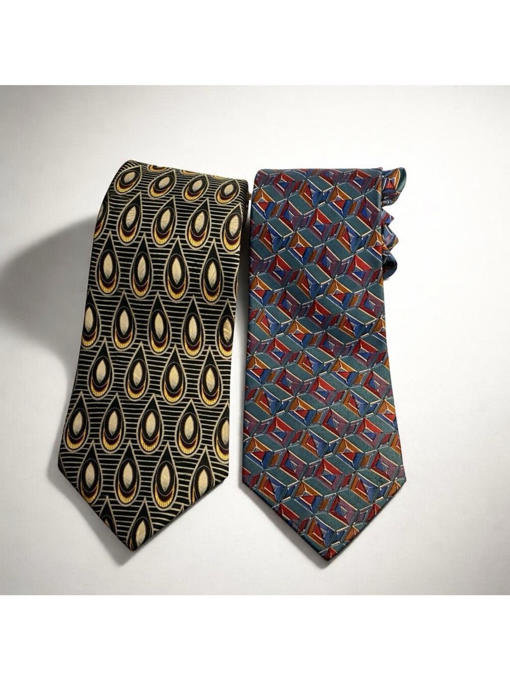 Alexander Julian Colours Silk Geometric Men Tie Multicolor Luxurious Formal Lot2